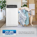 ROVSUN 25LBS Portable Washing Machine, Full-Automatic Electric Laundry Machine with Stainless Steel Drum, 110V Compact Washer, Washer and Spin Dryer Combo with Drain Pump for Apartment, Dorm, Home by CozyNest Decor