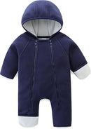 Newborn Baby Fleece Jumpsuit Girls Boys Winter Hooded Coverall Romper Cute Baby Snowsuit Clothes by TinyTreasures Baby Boutique