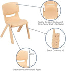 EMMA + OLIVER 23.625" W x 47.25" L Rectangle Natural Plastic Activity Table Set with 6 Chairs by CozyNest Decor