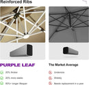PURPLE LEAF 11 Feet Double Top Deluxe Solar Powered LED Square Patio Umbrella Offset Hanging Umbrella Outdoor Market Umbrella Garden Umbrella, Beige by GreenHaven Gardens