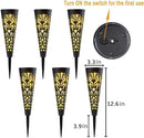 Go2garden 6Pcs Solar Lights Outdoor Garden Decor Gifts for Women Mom,Yard Decorations, Conical Garden Stakes for Patio, Lawn, Pathway, Landscape Lights Mothers' Day Birthday Gifts for Men(Black) by GreenHaven Gardens