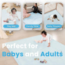 Baby Play Mat for Kids Room,Extra Thick Elasti-Foam Anti-Fall Cushion Mat for Babies,Toddlers,Infants,Water-Repellent&Non-Slip Bedroom Bedside Rugs(Ice Blue) by TinyTreasures Baby Boutique