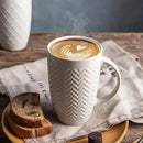 AmorArc Large Coffee Mugs Set of 6, 20oz Ceramic Tall Coffee Mugs Set with Textured Geometric Patterns for Coffee/Tea/Beer/Hot Cocoa, Dishwasher & Microwave Safe, Black&Beige by CozyNest Decor