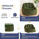 MAXYOYO Bean Bag Chair, Comfy Bean Bag Sofa with Back Support, Faux Fur Bean Bag Chair for Adults and Kids, Stuffed Floor Sofa for Living Room, Bedroom, Apartment, Green by CozyNest Decor