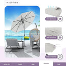 Midtown Umbrellas 10-Year-No-Fade - 9 Ft - UV Proof Off White Polyester Fabric - Umbrella Outdoor Patio, Auto-Tilt Aluminum Frame Patio Umbrella for Garden, Pool & Deck - Black Pole by GreenHaven Gardens