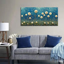 LASMOND Teal Dandelion Wall Art for Living Room Abstract Blowball Canvas Painting Prints Large Flower Floral Grassland Bedroom Decoration Modern Artwork Decor (46x23 Inches) by CozyNest Decor