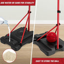 4 in 1 Kids Basketball Hoop and Tball Set for Toddlers 3-5, Basketball Goal with Scoreboard & LED, Hanging Tee Ball Stand with Baseball Pitching Machine, Indoor Outdoor Sport Toys for Boys 4-8 by TinyTreasures Baby Boutique