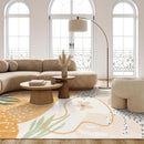 Lahome Boho Rugs for Living Room 8x10 - Washable Non-Slip Backing Large Carpet Ultra-Thin Throw Soft Bedroom Area Rug，Taupe Botanical Print Ultra-Thin Rug for Classroom Nursery Dining Room Farmhouse by TinyTreasures Baby Boutique