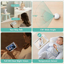 7" 1080P Full HD Video Baby Monitor No WiFi,100 Hrs 5000mAh Battery Runs 4 Days,4X Zoom,Remote 355° Pan-Tilt,2-Way Talk with Temp Alert/Lullabies/VOX by TinyTreasures Baby Boutique