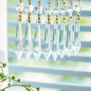 H&D 15pcs Large Clear Crystal Chandelier 60mm Icicle U-Drop Prisms Lamp Parts Brass Connectors by GreenHaven Gardens