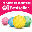 Edushape Original Sensory Ball for Baby - 7" Deflated with Pump, Transparent Yellow, Enhances Gross Motor Skills for Kids 6 Months & Up by TinyTreasures Baby Boutique