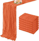 Orange Cheesecloth Table Runner 6 Pack 10FT Boho Fabric Rustic Cheese Cloth Table Runner for Wedding 20 x 120 Inch Long Bridal Shower Baby Shower Gauze Sheer Birthday Party Table Decorations by CozyNest Decor