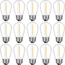 Shatterproof S14 LED Replacement Bulbs for Outdoor String Lights, 15 Pack 1W Equivalent to 11W Incandescent Bulb, Soft White 2200K, Dimmable, E26 Regular Base by GreenHaven Gardens