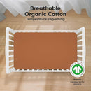KeaBabies 2-Pack Organic Crib Sheets for Boys, Girls - 52x28 Fitted Crib Mattress Sheet Neutral, Breathable Jersey Cotton Cover for Baby Bed, Toddler Mattress, Soft & Cute Prints (Rust) by TinyTreasures Baby Boutique