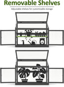 MCombo 2-Tier Wooden Cold Frame Garden Greenhouse Raised Flower Planter Shelf Bed Protection 6057-0160 (Dark Grey) by GreenHaven Gardens