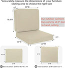 Favoyard Outdoor Deep Seat Cushion Set, 22 x 22 Inch Rainproof & 3-Year Fade Resistant Patio Furniture Cushions, Removable Seat Bottom & Back Cushion Covers with Ties for Chair, Sofa, Couch, Beige by GreenHaven Gardens