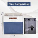 13x13 Cube Storage Bins, Collapsible Fabric Storage Box, 4 Pack Closet Baskets with Handles for Organizing, Shelf, Toys, Clothes, Home, Office, Nursery (NavyBlue&White) by CozyNest Decor