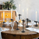 Set of 7 Metal Black Candle Holders, Assemblable Pillar and Taper Candlesticks, Halloween Fall Thanksgiving Day Dining Table Centerpieces Decor, Mantle Fireplace Candle Sticks Decorations by CozyNest Decor