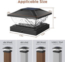 Solar Post Cap Lights Outdoor: 6 Pack 48 LED Fence Post Solar Lights - Solar Powered 2 Lighting Modes 4x4 Post Solar Lights for Deck Porch Patio Garden Decor - Fit 3.5x3.5 5x5 Vinyl Wooden Lamp Post by GreenHaven Gardens