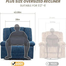 Oversized Power Recliner Chair 350lb with Hidable Cup Holders, Extra Wide Large Big Electric Recliner Chair with Lumbar Support Pillow Nursery Chair Living Room (Power, BLUE-6001) by CozyNest Decor