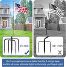 ZMTECH 10 FT Flag Pole in Ground, Heavy Duty Flag Pole Holder for Outside House with 5 Pronges Base, Extra Thick Flag Pole Kit for Yard Outdoor Garden Decor Residential Commerical(1 Pack,without Flag) by GreenHaven Gardens