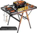 Foldable Grill Table with Mesh Desktop, 200lbs 3Ft Portable Folding Table, Height Adjustable Metal Table for Ourdoor, Camping, Picnic, BBQ and Beach, RV, 35.4" L x 23.6" W by GreenHaven Gardens