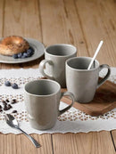famiware Aurora Coffee Mugs, 14oz Mug Set of 4, Stoneware Mug, Cups for Kitchen, Cappuccino, Latte, Reactive Glaze, Microwave Safe, Scractch-resistant, Slate gray by CozyNest Decor