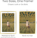 Homeforia 12x17 Picture Frame Gold, High End Metal 12x17 Poster Frames with Mat 10x15 Photo, 12 x 17 Gold Frame Matted to 10 by 15 Print, 17by12 Thin Hanging Frames, Tempered Glass, Wall Kit, Set of 1 by CozyNest Decor