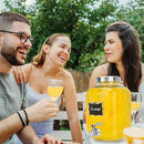 DD&HAPP Glass Beverage Dispenser With Stainless Steel Spigot,1.2 Gallon Mason Jar Drink Dispenser,Sun Tea,Lemonade & Juice Dispenser for Parties, Weddings & Events.Leak-Proof, Infuser Included. by CozyNest Decor
