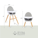 Convertible High Chair for Babies, Toddlers, Kids & Children - Wooden Highchair with Adjustable Height & Dishwasher Safe Tray - Wood Feeding & Dining Chair - Converts to Booster Seat - KoolaBaby by TinyTreasures Baby Boutique