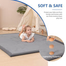 Baby Play Mat for Floor,1.3" Thick Memory foam Tummy Time Mat for Toddlers,Infants,kids,Water-Repellent Soft Nursery Rug ,79"×79" Extra Large Non Slip for Crawling&Yoga,Tatami Style for Living Room(Dark Grey) by TinyTreasures Baby Boutique