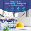 7.5% Nano Hydroxyapatite Toothpaste,6 Pack Fresh Breath Toothpaste for Remineralizing Enamel & Sensitive Relief,Whitening,Antiplaque,Natural Peppermint,Fluoride-Free by CozyNest Decor