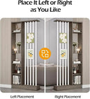 Wall Room Divider, Storage Cabinet Storage Display with Shelves, Modern Freestanding Wood Room Divider Screen, Wall Privacy Screens for Home Decorative (Grey Oak+White,39.5" L x 9.5" W x 79.5" H) by CozyNest Decor