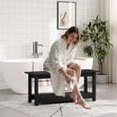 41" Shower Bench, Waterproof Poly Lumber Shower Stool for Shaving Legs, Shower Chair Seat Holds up to 400lbs, Bathroom Bench for Inside Shower, Non-Slip (Black) by TinyTreasures Baby Boutique