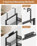 8-Tier Over the Door Pantry Organizer, Large Metal Door Spice Rack with Adjustable Basket, 2 in 1 Wall Mount or Hanging Heavy-Duty Pantry Door Storage Shelf for Kitchen and Bathroom, Black by CozyNest Decor