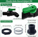 Plastics Rain Barrel Spigot Kit, High Flow Valve Core Water Tank Faucet+PVC Bulkhead Fitting,3/4 NPT to 3/4 GHT Rain Barrel Spigot for Plastic Bucket rainwater Drum Container Downspout Collector in by GreenHaven Gardens