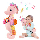 Fuzqq Baby Girl Toys 0-6 Months,Musical Stuffed Animal Plush Toy with Rattle,Soft Newborn Toy for 0 3 6 9 12 Months Girls,Baby Girl Gift,Pink by TinyTreasures Baby Boutique