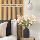 Beige Silk Flower Arrangements For Home Decor, Large Floral Centerpieces For Tables, Fake Mums + Eucalyptus + Wild Flowers in Bulk, Long Stem Artificial Flowers Coffee Dining Table, Faux Mums Flowers by CozyNest Decor
