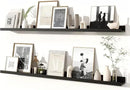 Fun Memories Picture Ledge Shelves Set of 2, 48 Inch Rustic Wall Mounted Floating Shelves with Lip for Home Storage and Décor in Bathroom, Kitchen, Nursery, Bedroom, Living Room, Black by CozyNest Decor
