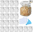 Spice Jars, 24 Pack 4oz Small Glass Jars with Airtight Hinged Lid, With 24 Spice Labels & Silicone Funnels, Airtight Glass Jars for Spices, Condiments Herb Seasoning Art Craft Storage by CozyNest Decor
