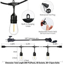 200FT String Lights for Outside LED Patio Lights Outdoor Waterproof with 63 Shatteproof Edison Lights Outdoor String Lights 2200K for Patio Gazebo Pergola Café by CozyNest Decor