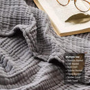 EMME Cotton Throw Blanket for Couch Soft Muslin Blankets 50"x60" Lightweight Breathable Blanket All Season Gauze Blanket, Grey by CozyNest Decor