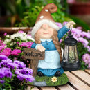 Solar Large Gnome Garden Statue with Welcome Sign Outdoor Decor with LED Lantern Funy for Porch Yard Patio Lawn Ornament Christmas Housewarming Gardening Gift by CozyNest Decor