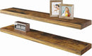BAMEOS Floating Shelves,40 in W x 7in D Wall Mounted Wooden Shelves with Invisible Brackets Set of 2, Hanging Wall Shelves Decoration for Bedroom, Bathroom, Living Room and Kitchen,Rustic Brown by CozyNest Decor