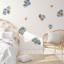 YouRfocus Blue Daisy Wall Decals | 33 PCS Boho Flower Stickers for Girls' Rooms, Playrooms, and Nurseries | Dual Layer Print for High Coverage | Removable Peel and Stick Wall Decor | 6 Sheets by TinyTreasures Baby Boutique