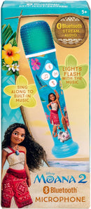 eKids Moana 2 Karaoke Microphone for Kids, Bluetooth Microphone Includes Built-in Music and Light Show, Designed for Fans of Moana Toys by TinyTreasures Baby Boutique