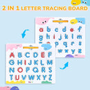 JoyCat Magnetic Letter Tracing Board, 2-in-1 Double-Sided ABC Magnets for Kids Ages 3-5, Uppercase & Lowercase Letter Writing Practice - Preschool Learning Toys, Road Trip Car Activities for Toddlers by TinyTreasures Baby Boutique