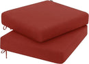 Favoyard Outdoor Chair Cushion 24 x 24 x 4 Inch Rainproof & 3-Year Fade Resistant Patio Furniture Cushions with Removable Cover and Adjustable Ties for Garden Sofa Couch Pads Set of 2, Red by GreenHaven Gardens