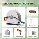 Giraffe Tools Ground Mounted Retractable Hose Reel 1/2 Inch x 82FT, Heavy Duty Automatic Rewind Garden Hose Reel, with Flexible Swivel Base for Lawn, Concrete Floor by GreenHaven Gardens