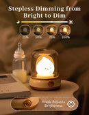 Cute Campfire Lamp, Portable LED Camping Lantern, Rechargeable, Dimming, Candle Lights & Night Light 2 Mode, Table Bedside Lamps, Nightlight for Kids Room, Halloween Decor by TinyTreasures Baby Boutique